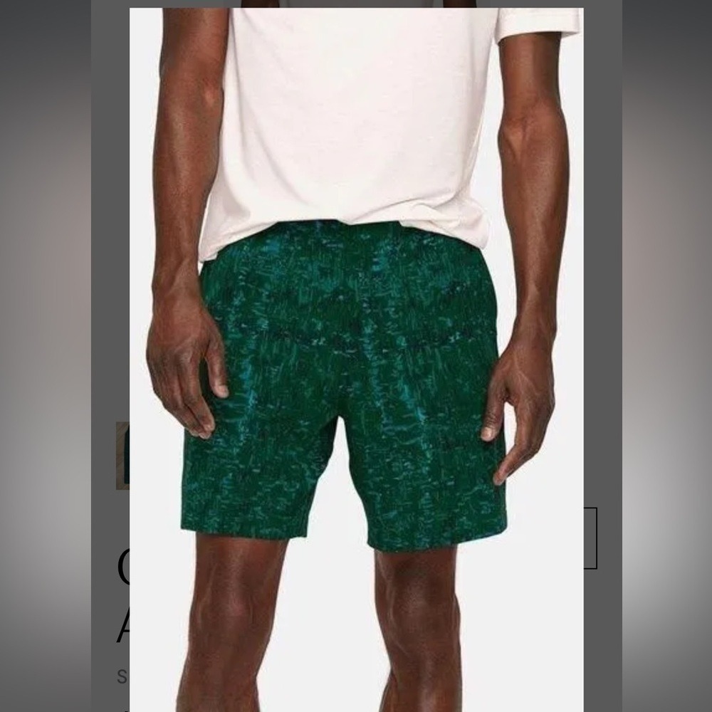 Outdoor Voices Rec green fleck‎ camo green lined shorts 7"
